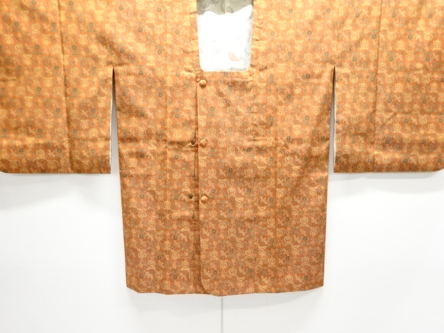 JAPANESE OMESHI MICHIYUKI COAT / WOVEN FLOWER & BIRD